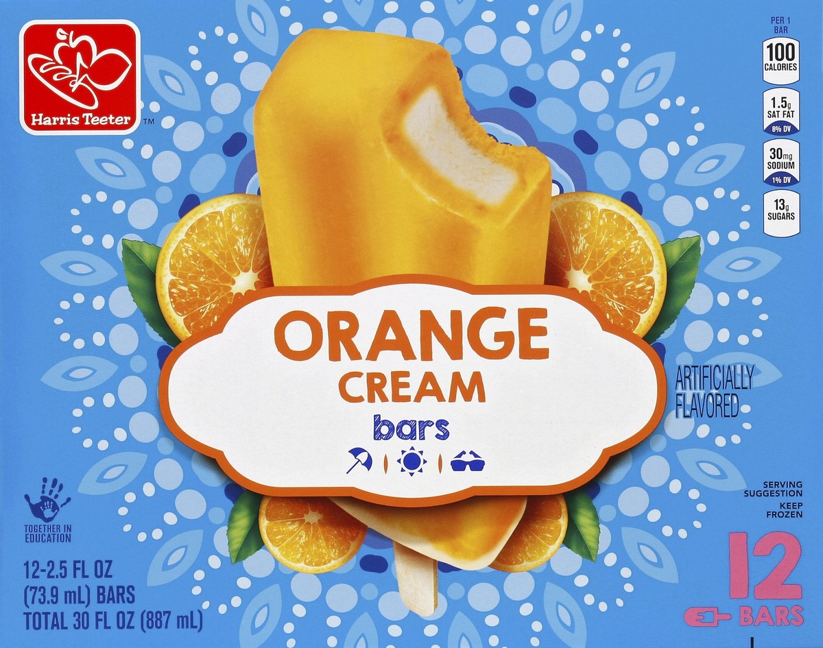 slide 4 of 4, Harris Teeter Bars Orange Cream, 30 oz