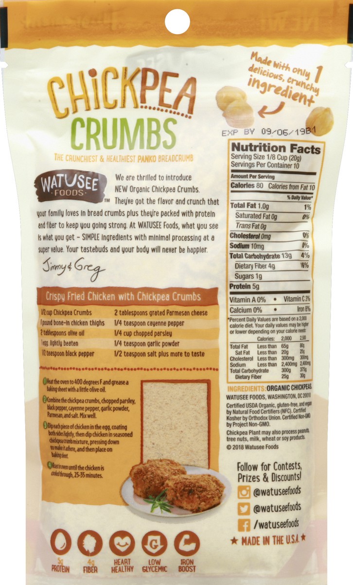 slide 6 of 6, Watusee Foods Chickpea Crumbs, 7 oz