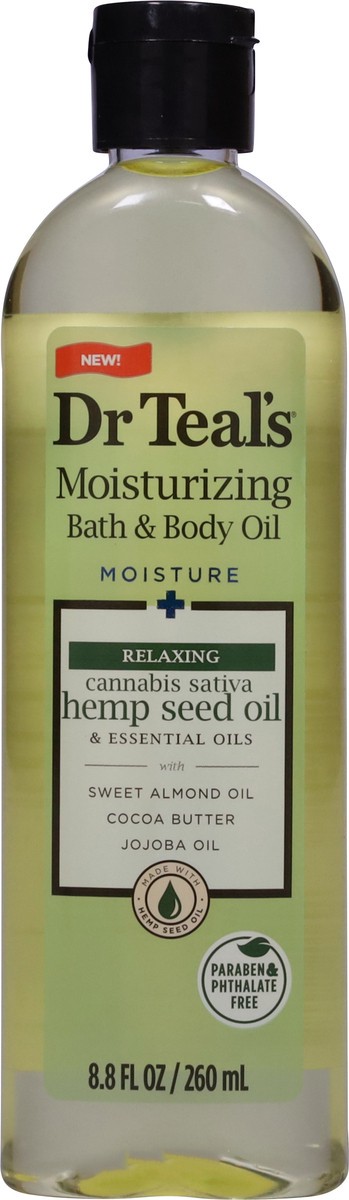 slide 6 of 12, Dr. Teal's Relaxing Cannabis Sativa Hemp Seed Oil Moisturizing Bath & Body Oil 8.8 fl oz, 8.8 fl oz