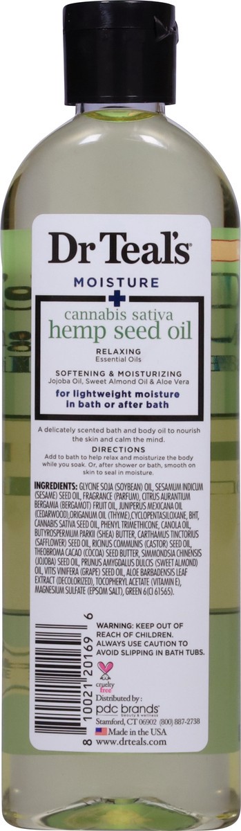 slide 10 of 12, Dr. Teal's Relaxing Cannabis Sativa Hemp Seed Oil Moisturizing Bath & Body Oil 8.8 fl oz, 8.8 fl oz