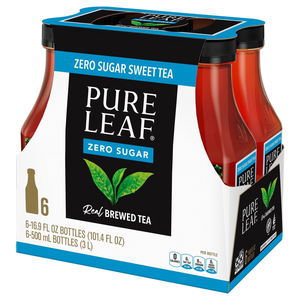 slide 3 of 8, Pure Leaf Zero Sugar Real Brewed Tea Sweet Tea - 6 ct, 6 ct; 16.9 fl oz