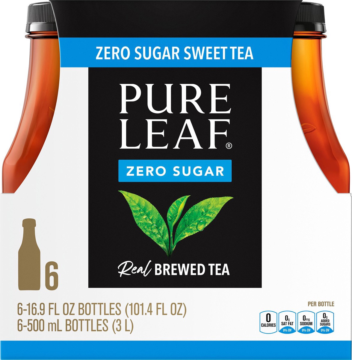 slide 5 of 8, Pure Leaf Zero Sugar Real Brewed Tea Sweet Tea - 6 ct, 6 ct; 16.9 fl oz