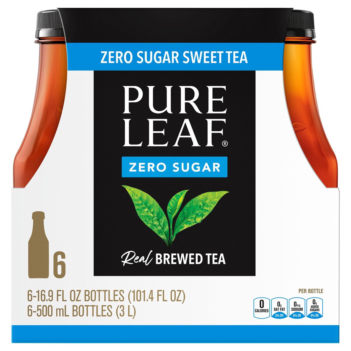 slide 1 of 8, Pure Leaf Zero Sugar Real Brewed Tea Sweet Tea - 6 ct, 6 ct; 16.9 fl oz