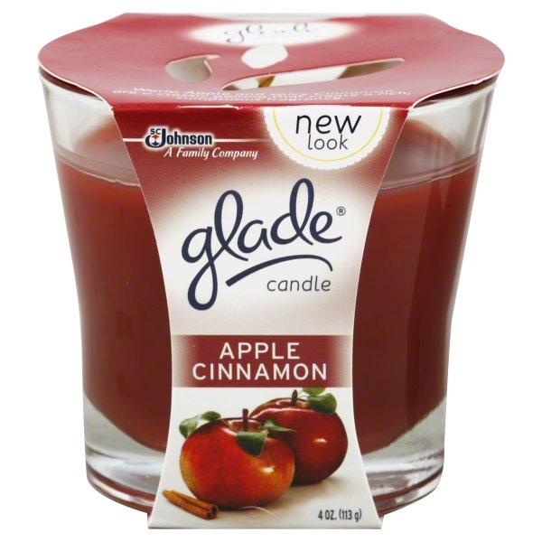 slide 1 of 1, Glade Apple Cinnamon Infused With Essential Oils Candle, 4 oz