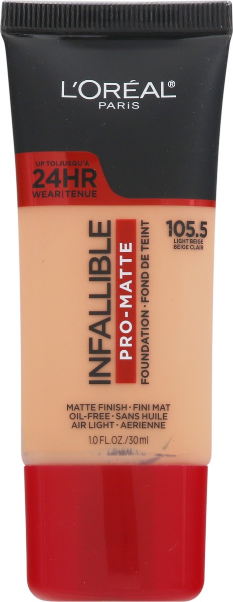 slide 5 of 13, L'Oréal Infallible Light Beige 105.5 Pro-Matte Foundation 1.0 fl oz, 1 fl oz