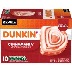 Dunkin'' Dunkin'’ Cinnamania Coffee, 10 K-Cup Pods for Keurig Coffee Makers