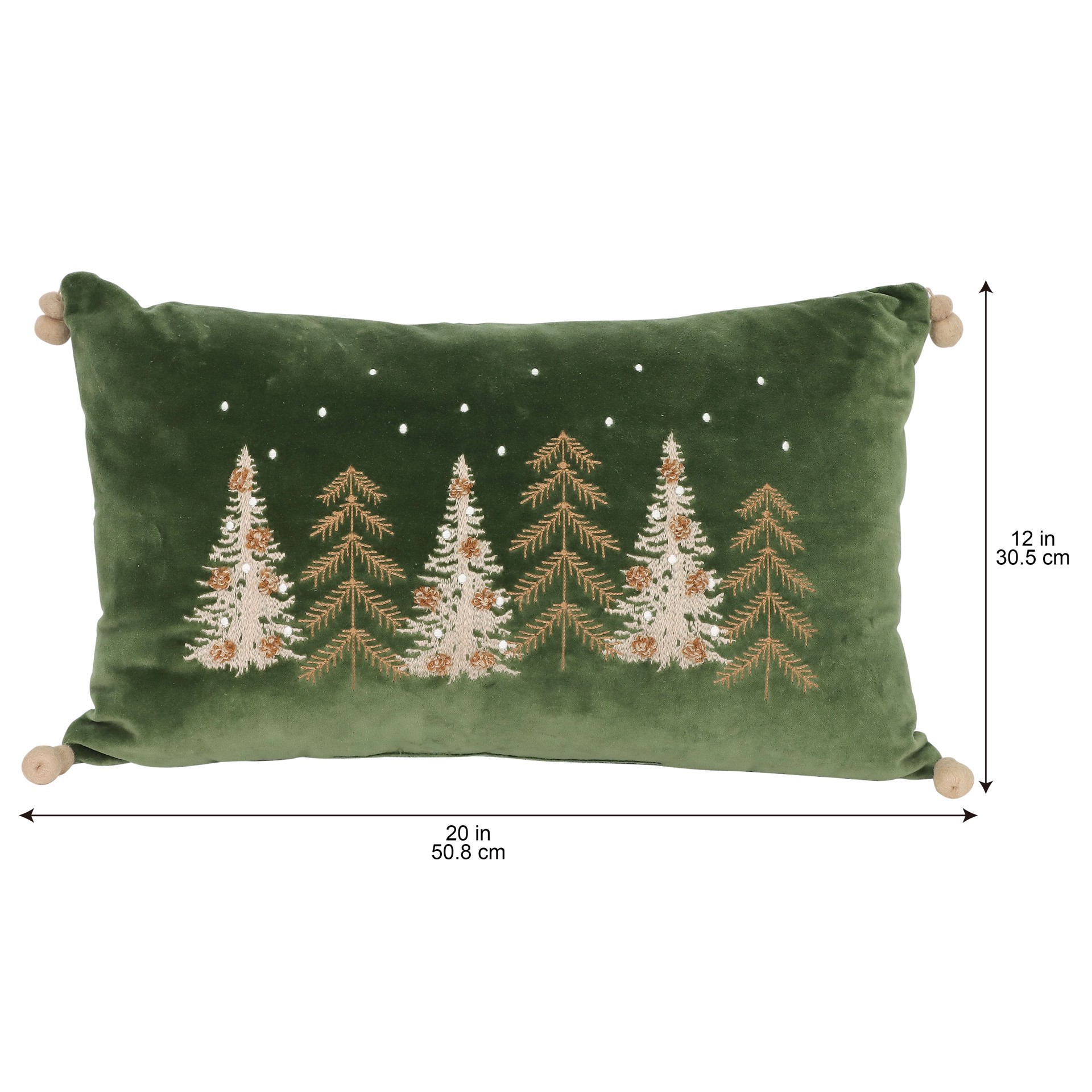 slide 3 of 6, 20" X 12" Green Embroidered Trees Lumbar Throw Pillow By Ashland, 20 in x 12 in