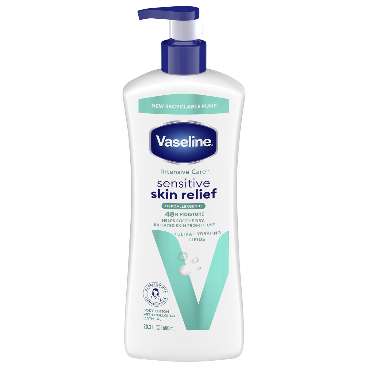 slide 1 of 1, Vaseline Intensive Care Body Lotion Sensitive Skin Relief 20.3 Oz, 20.3 oz