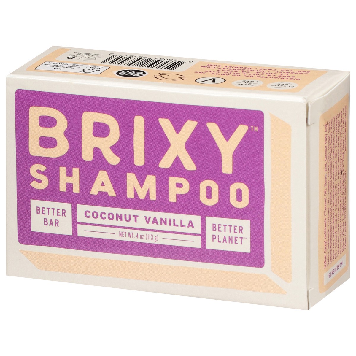 slide 9 of 10, Brixy Shampoo Bar Coconut Vanilla, 4 oz