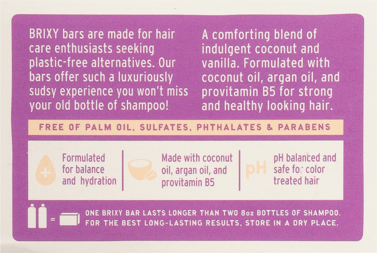 slide 7 of 10, Brixy Shampoo Bar Coconut Vanilla, 4 oz