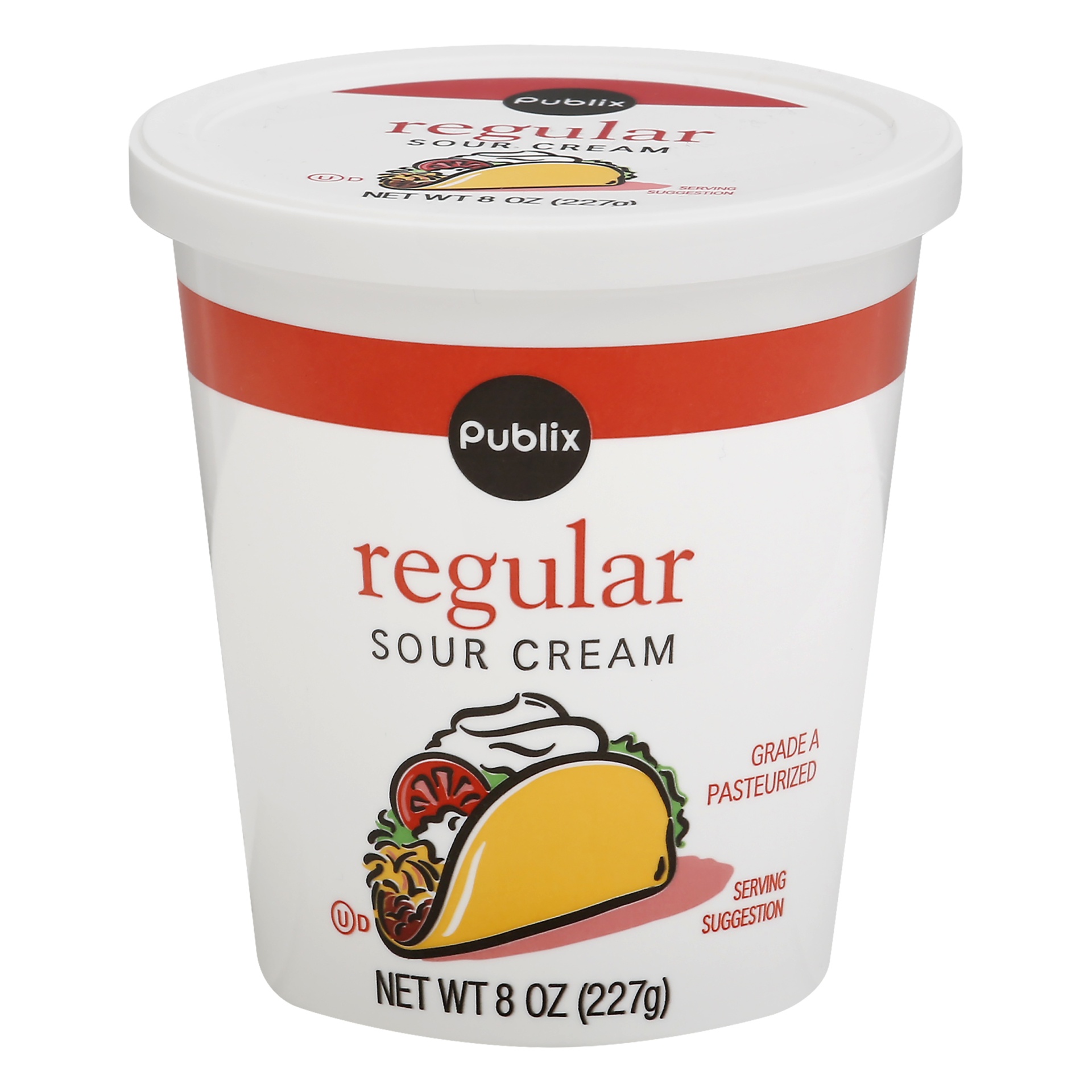 slide 1 of 1, Publix Regular Sour Cream, 8 oz