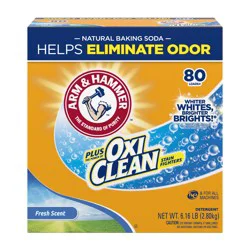 ARM & HAMMER Plus OxiClean Powder Laundry Detergent, Fresh Scent, 80 Loads