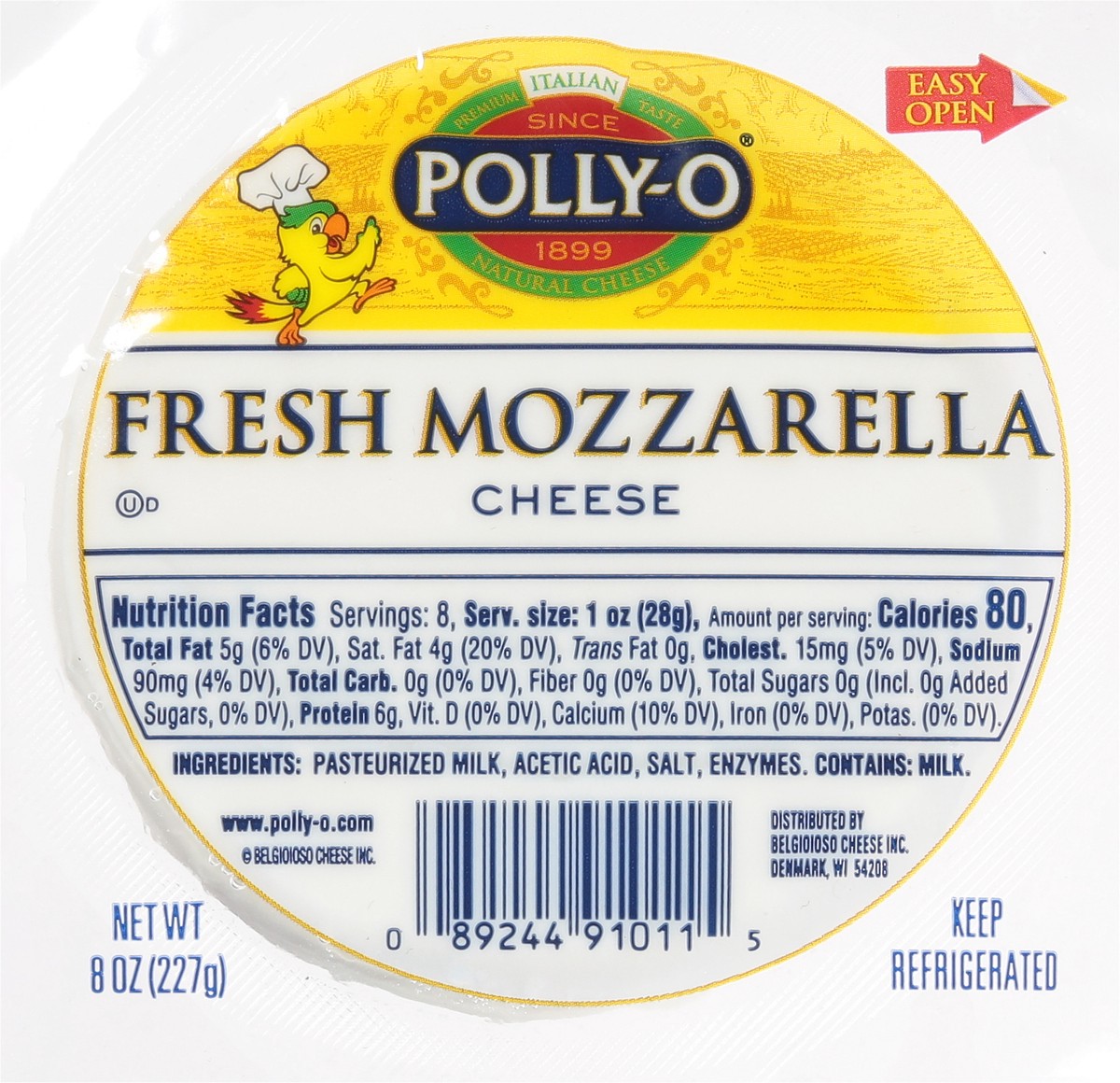 slide 6 of 14, Polly-O Fresh Mozzarella Cheese 8 oz, 8 oz