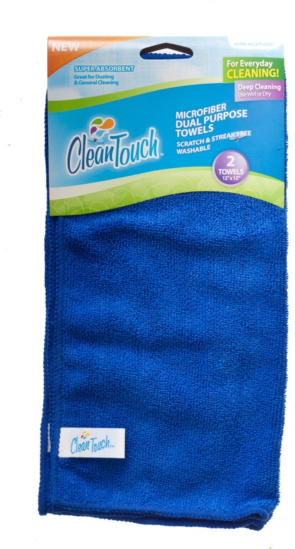 slide 1 of 1, Clean Touch Microfiber Clean Towel, 2 ct