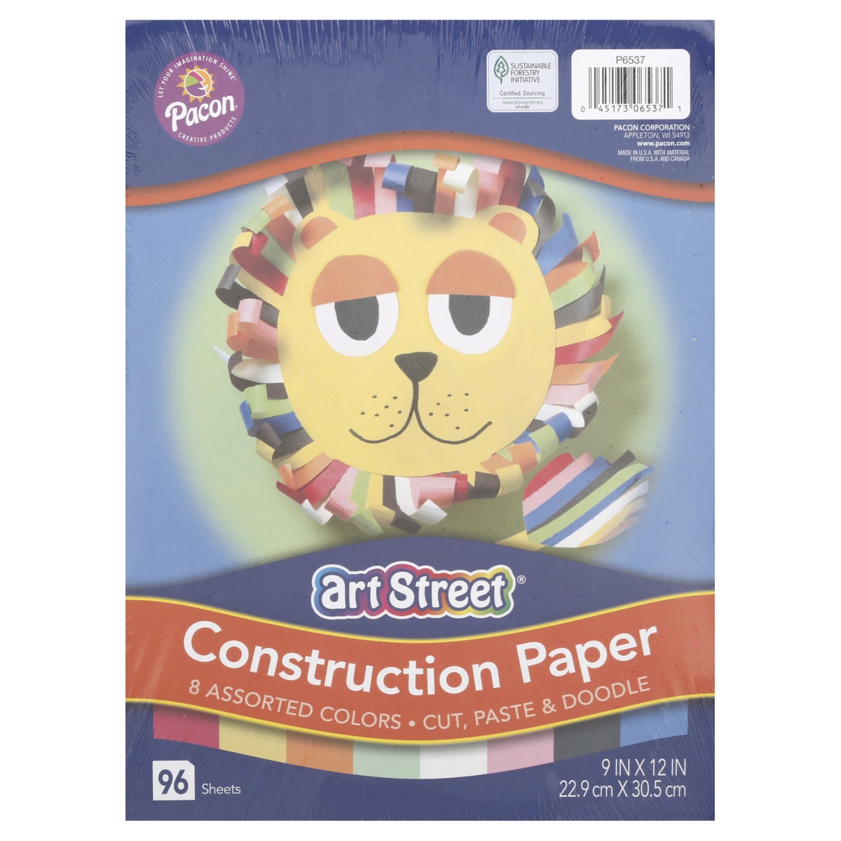 slide 1 of 1, Pacon Assorted Construction Paper Pack, 96 ct; 9 in x 12 in