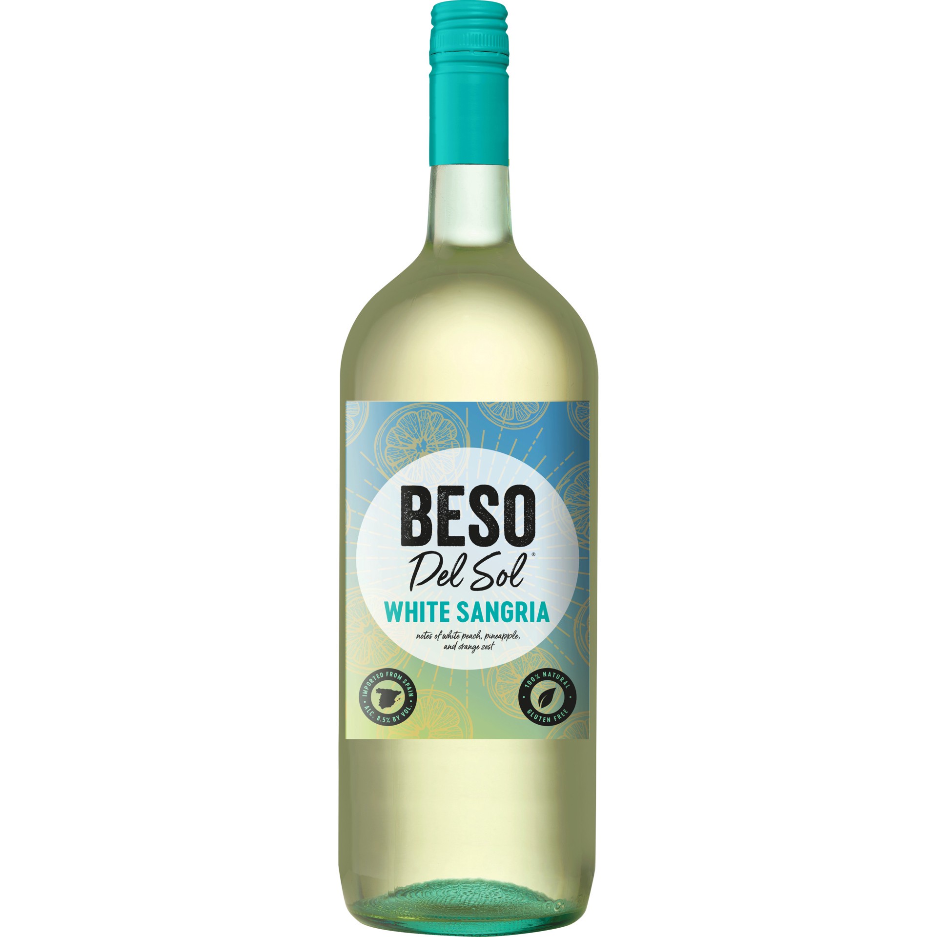 slide 1 of 2, Beso Del Sol White Sangria, White Wine, Spain, 1 ct, 1.5L Bottle, 1.50 liter