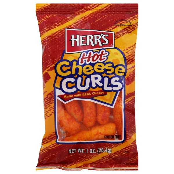 slide 1 of 1, Herr's Hot Cheese Curls, 1 oz