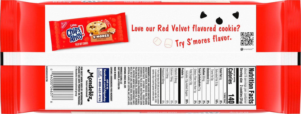 slide 5 of 9, CHIPS AHOY! Chewy Red Velvet Cookies, 9.6 oz, 9.6 oz