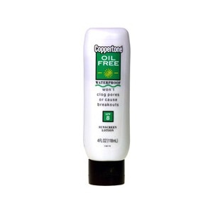 slide 1 of 1, Coppertone Oil Free Sunblock Lotion Spf 8, 4 oz