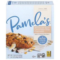 Pamela's Whenever Bars Soft & Chewy Chocolate Chip Coconut Oat Bars - 5 - 1.41 oz Bars