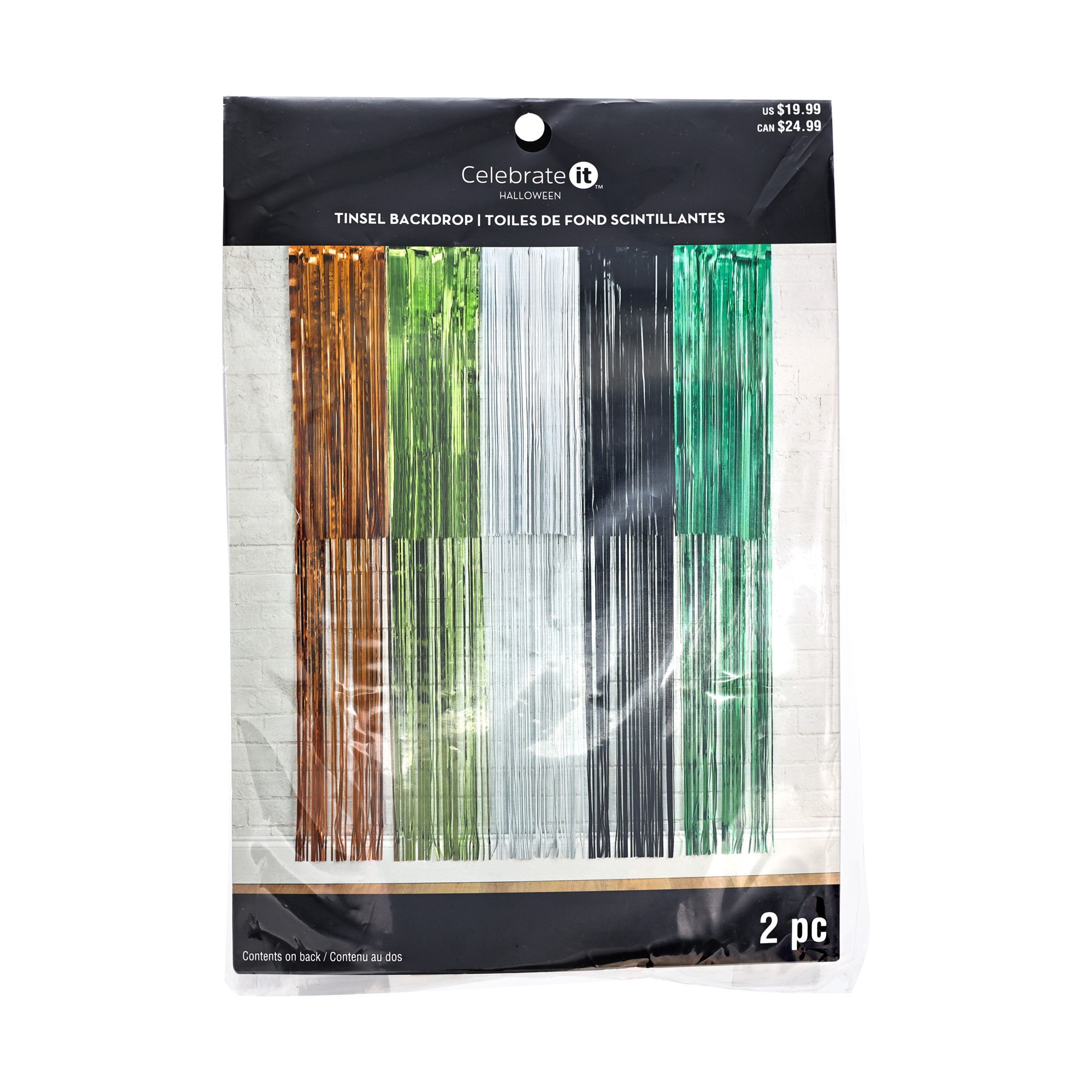 slide 2 of 3, 54" Halloween Tinsel Backdrop By Celebrate It, 54 in