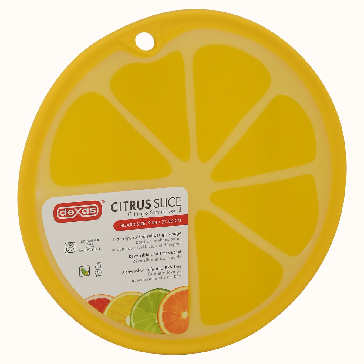 slide 7 of 9, Dexas Lemon Slice Cutting Board, 1 ct