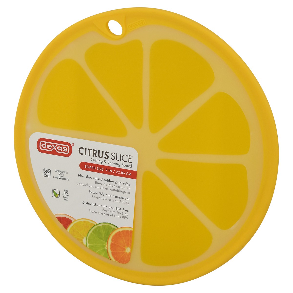 slide 5 of 9, Dexas Lemon Slice Cutting Board, 1 ct
