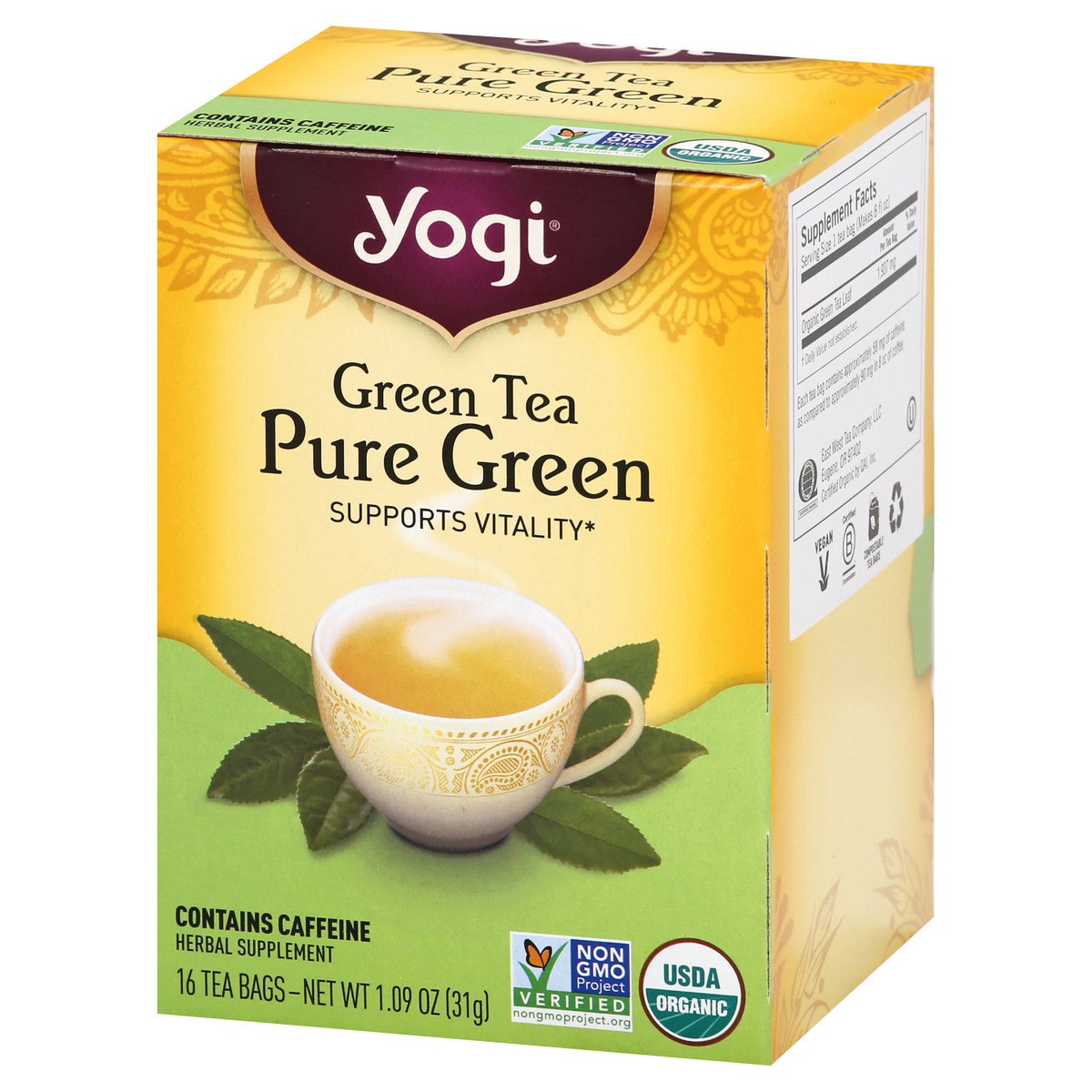 slide 8 of 9, Yogi Tea Bags Pure Green Green Tea 16 ea, 16 ct