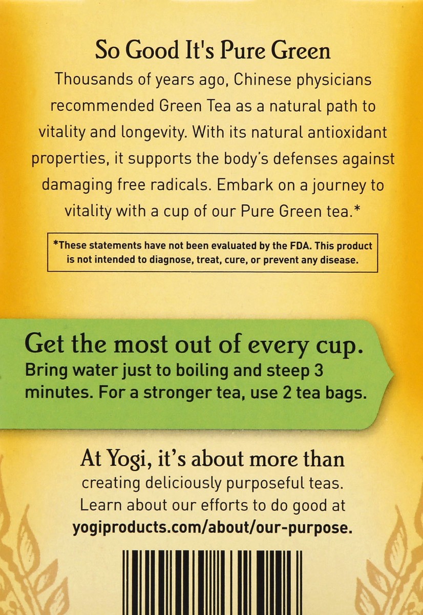 slide 7 of 9, Yogi Tea Bags Pure Green Green Tea 16 ea, 16 ct