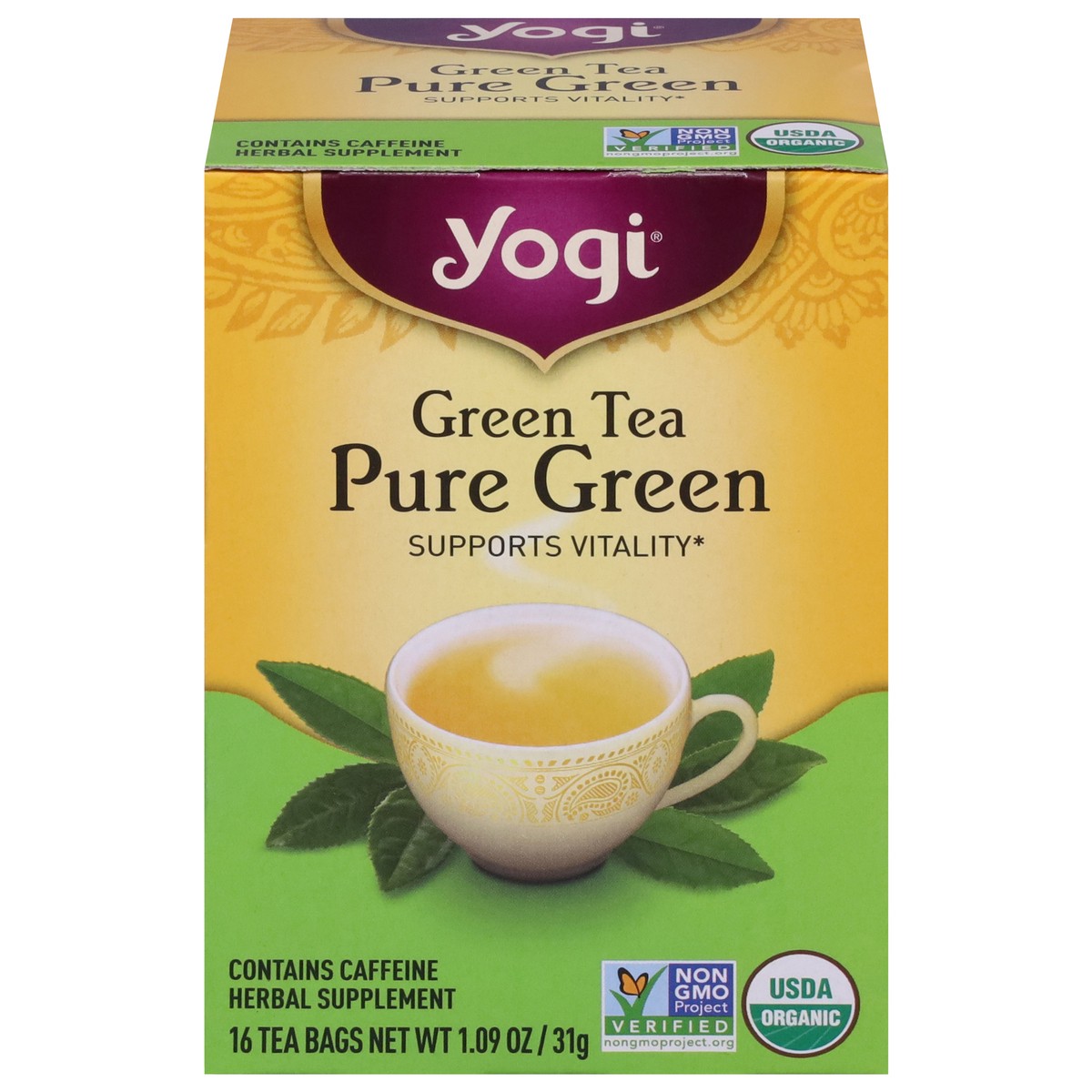 slide 1 of 9, Yogi Tea Bags Pure Green Green Tea 16 ea, 16 ct