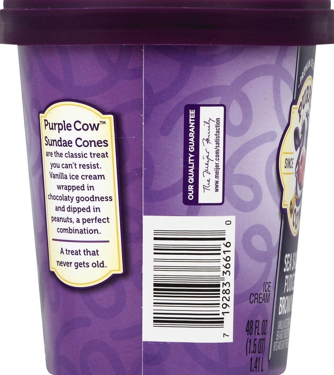 slide 2 of 4, Purple Cow Sea Salt Fudge Brownie Ice Cream, 1.5 qt, 1.5 qt