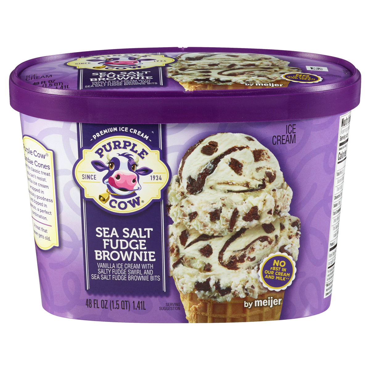 slide 1 of 4, Purple Cow Sea Salt Fudge Brownie Ice Cream, 1.5 qt, 1.5 qt