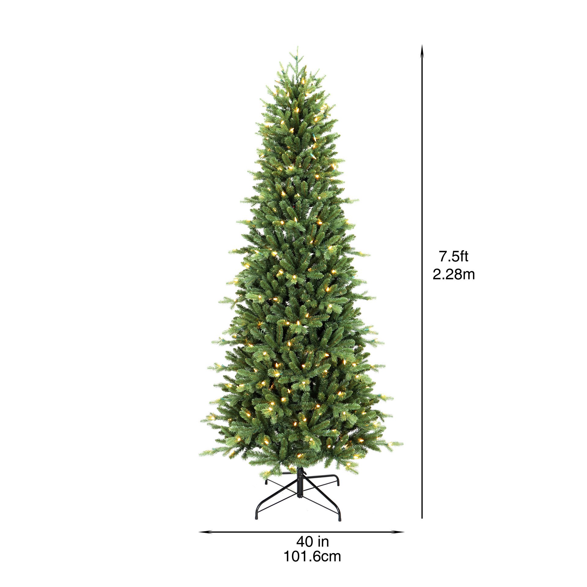 slide 5 of 8, 7.5ft. Pre-Lit Glenwood Slim Realistic Artificial Christmas Tree, Warm White Led Lights By Ashland, 7.5 ft