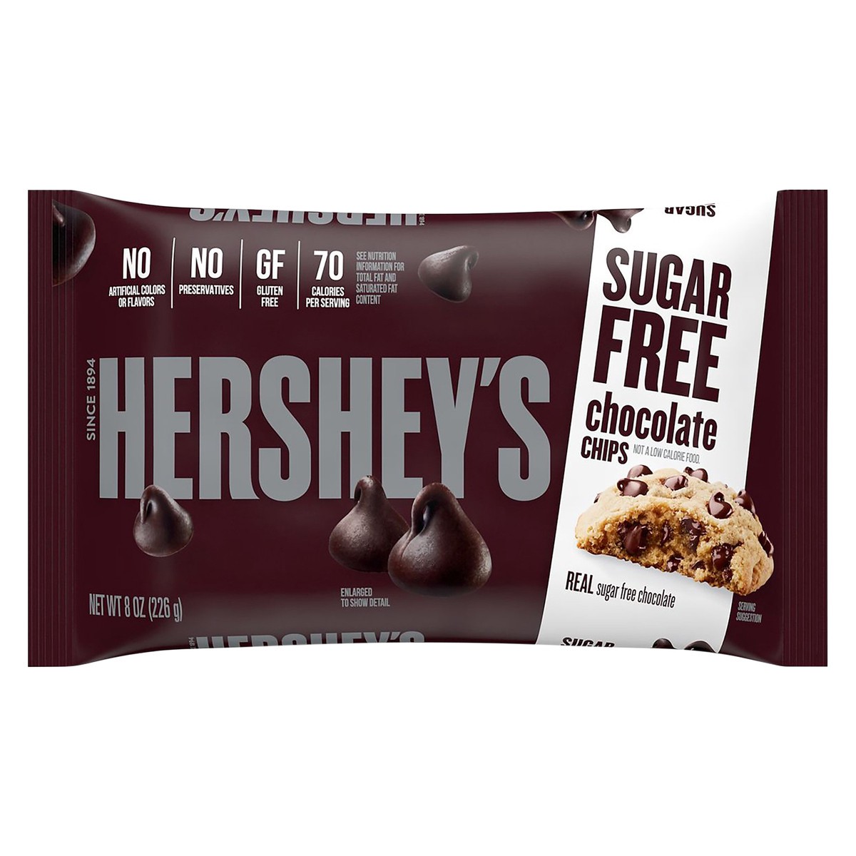 slide 1 of 1, Hershey's Kitchens Sugar Free Chocolate Chips, 8 oz