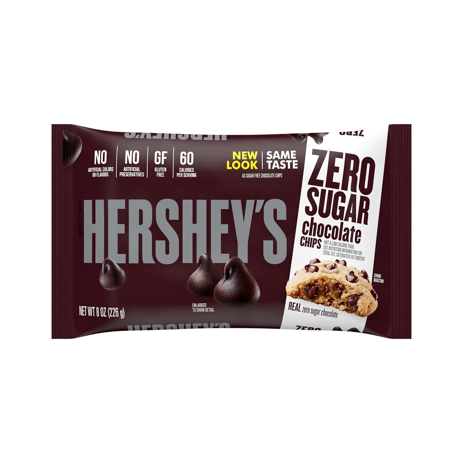 slide 1 of 2, Hershey's Zero Sugar Chocolate Baking Chips Bag, 8 oz, 8 oz