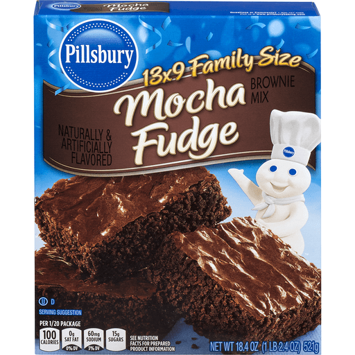 slide 1 of 1, Pillsbury Mocha Fudge Brownie Mix Family Size, 18.4 oz