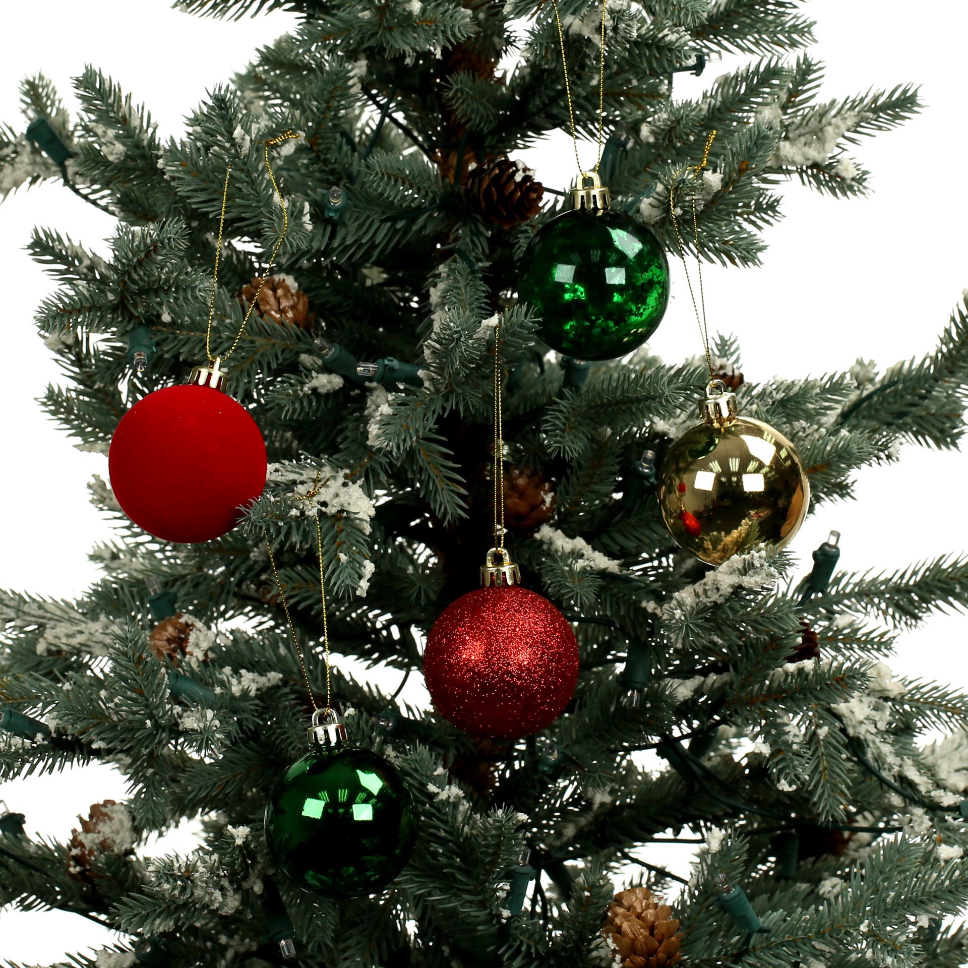 slide 3 of 3, 5 Pack 2.2" Red, Green, Gold Shatterproof Ball Ornaments By Ashland, 5 ct