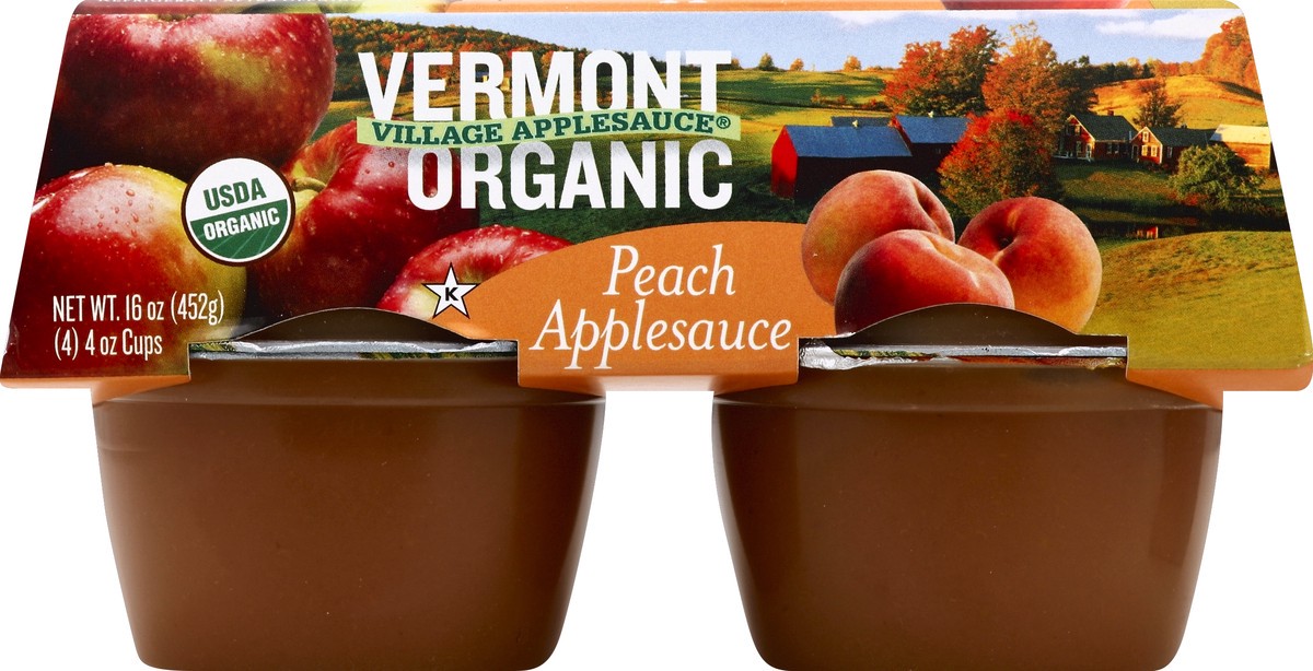 slide 3 of 4, Vermont Village Organic Peach Applesauce, 4 ct; 4 oz