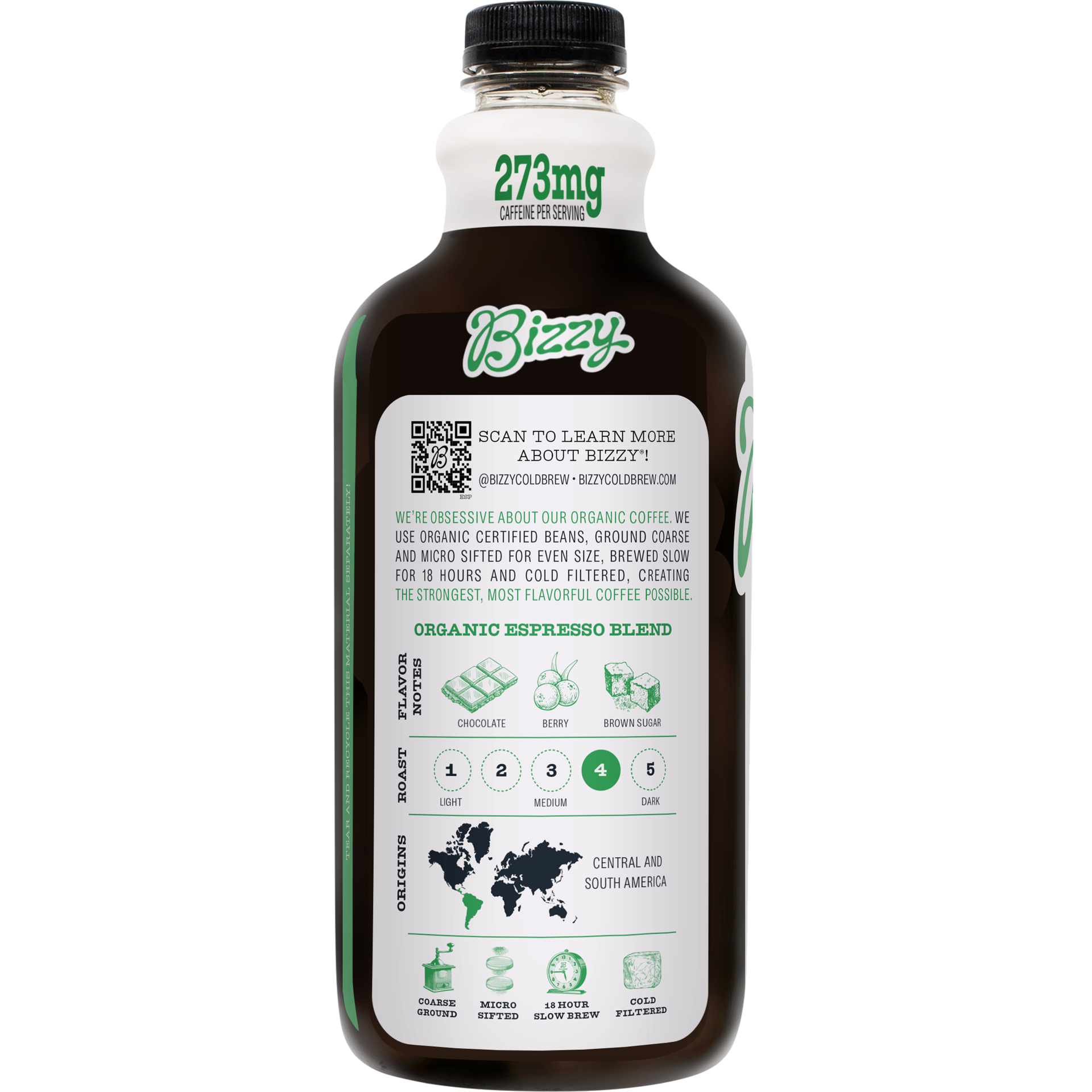 slide 7 of 11, Bizzy Organic Espresso Blend Unsweetened Cold Brew Coffee - 48 fl oz, 48 fl oz