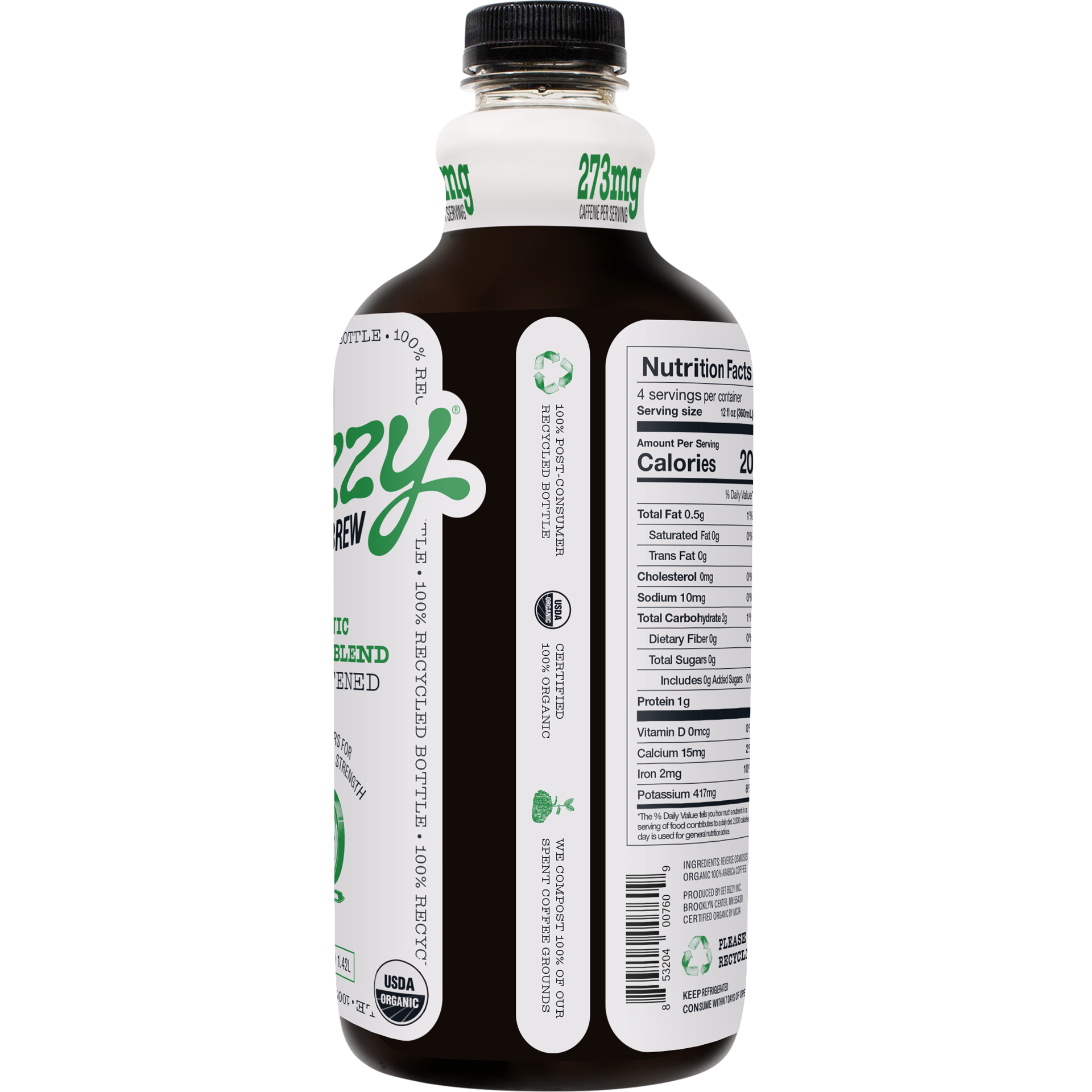 slide 8 of 11, Bizzy Organic Espresso Blend Unsweetened Cold Brew Coffee - 48 fl oz, 48 fl oz