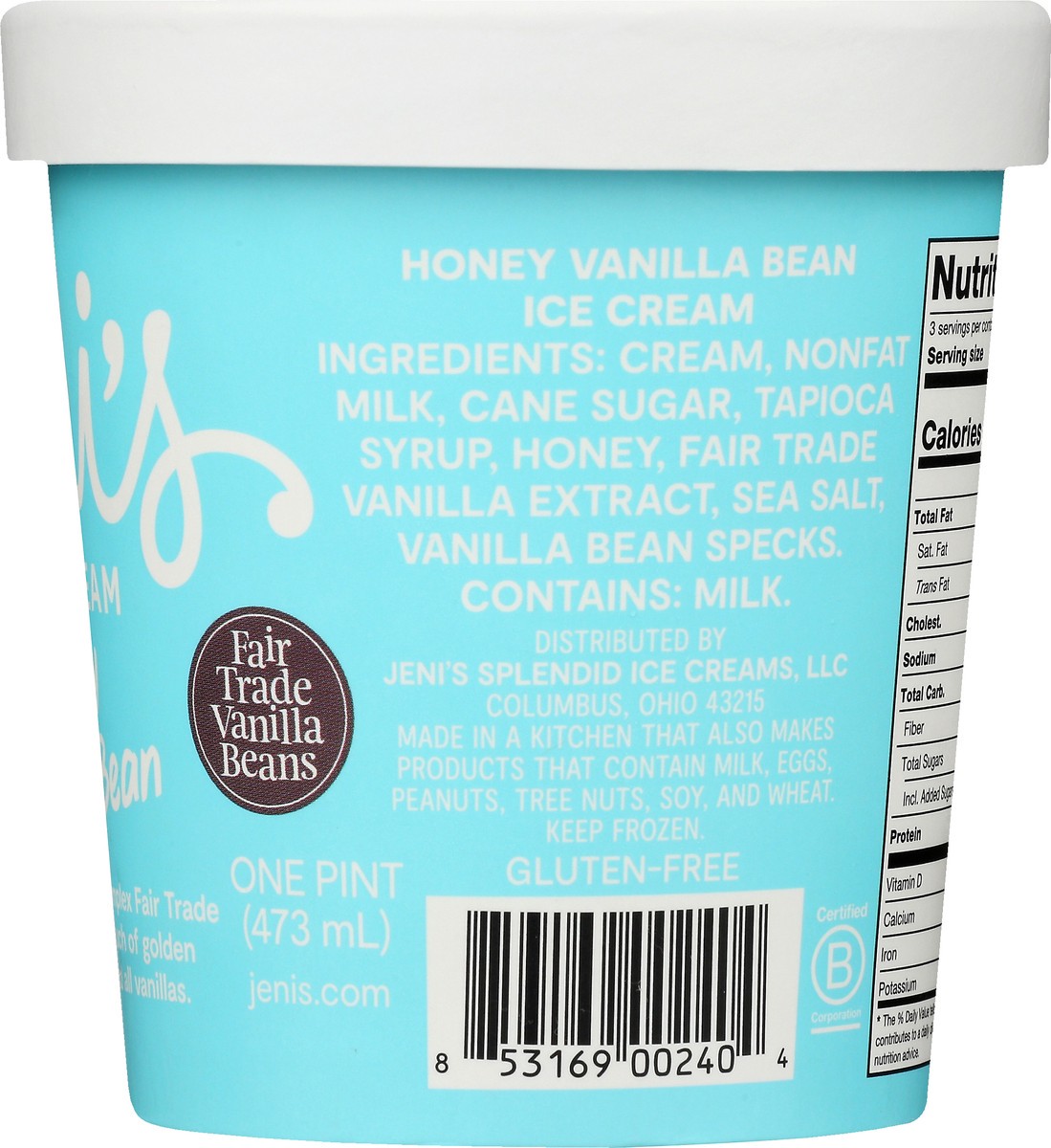 slide 10 of 12, Jeni's Honey Vanilla Bean Ice Cream 1 pt, 1 pint