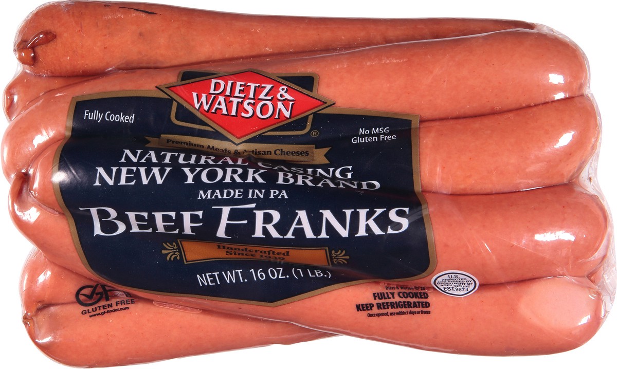 slide 6 of 9, Dietz & Watson New York Beef Franks, 16 oz, 16 oz