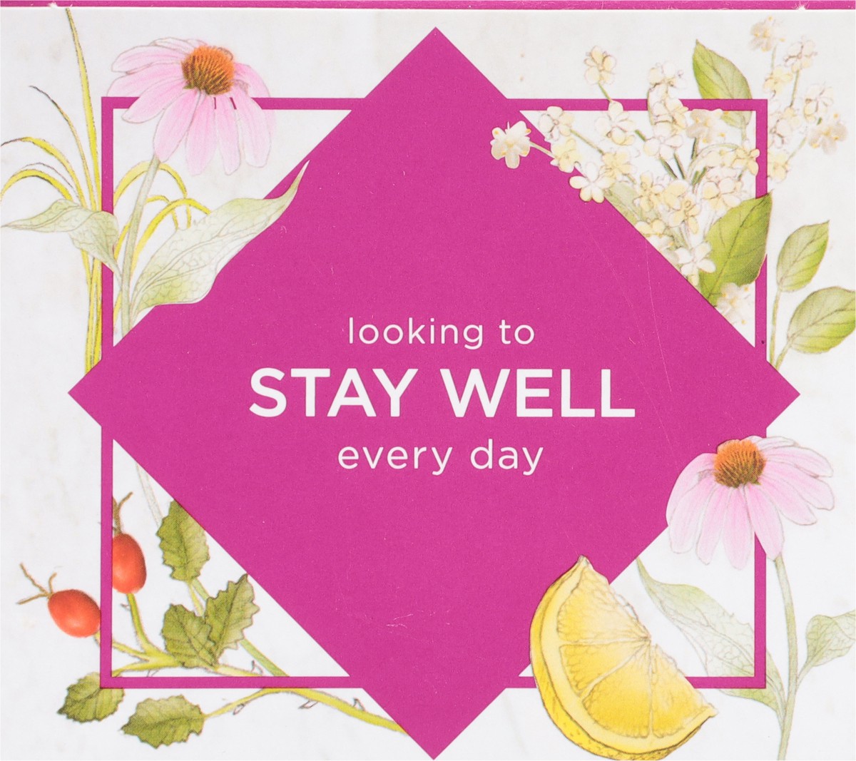 slide 4 of 9, Bigelow Benefits Caffeine Free Stay Well Lemon & Echinacea Herbal Tea 18 Tea Bags, 1.15 oz