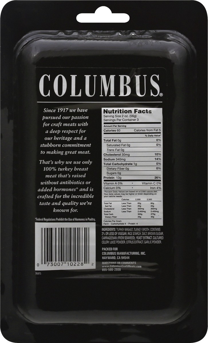 slide 8 of 8, Columbus Turkey Breast, Reduced Sodium, Oven Roasted, 6 oz