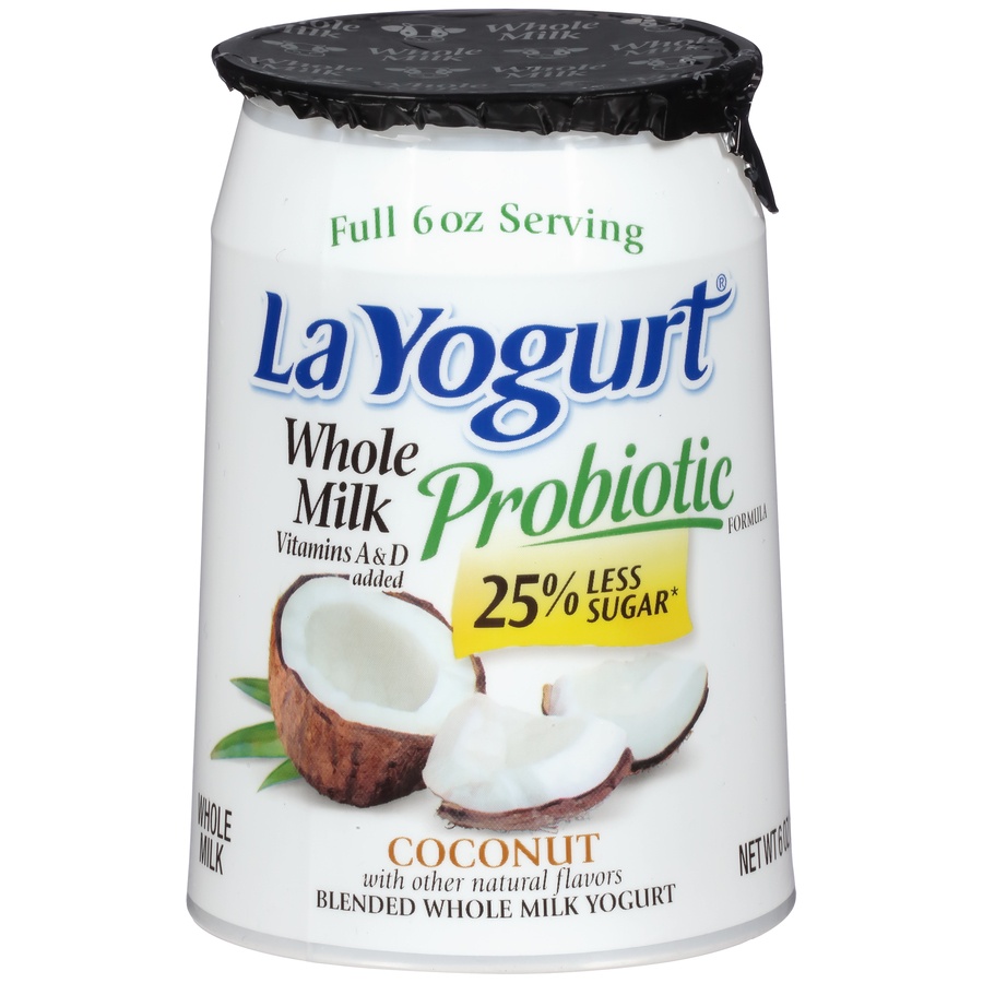 slide 1 of 6, La Yogurt Probiotic Coconut Blended Whole Milk Yogurt, 6 oz