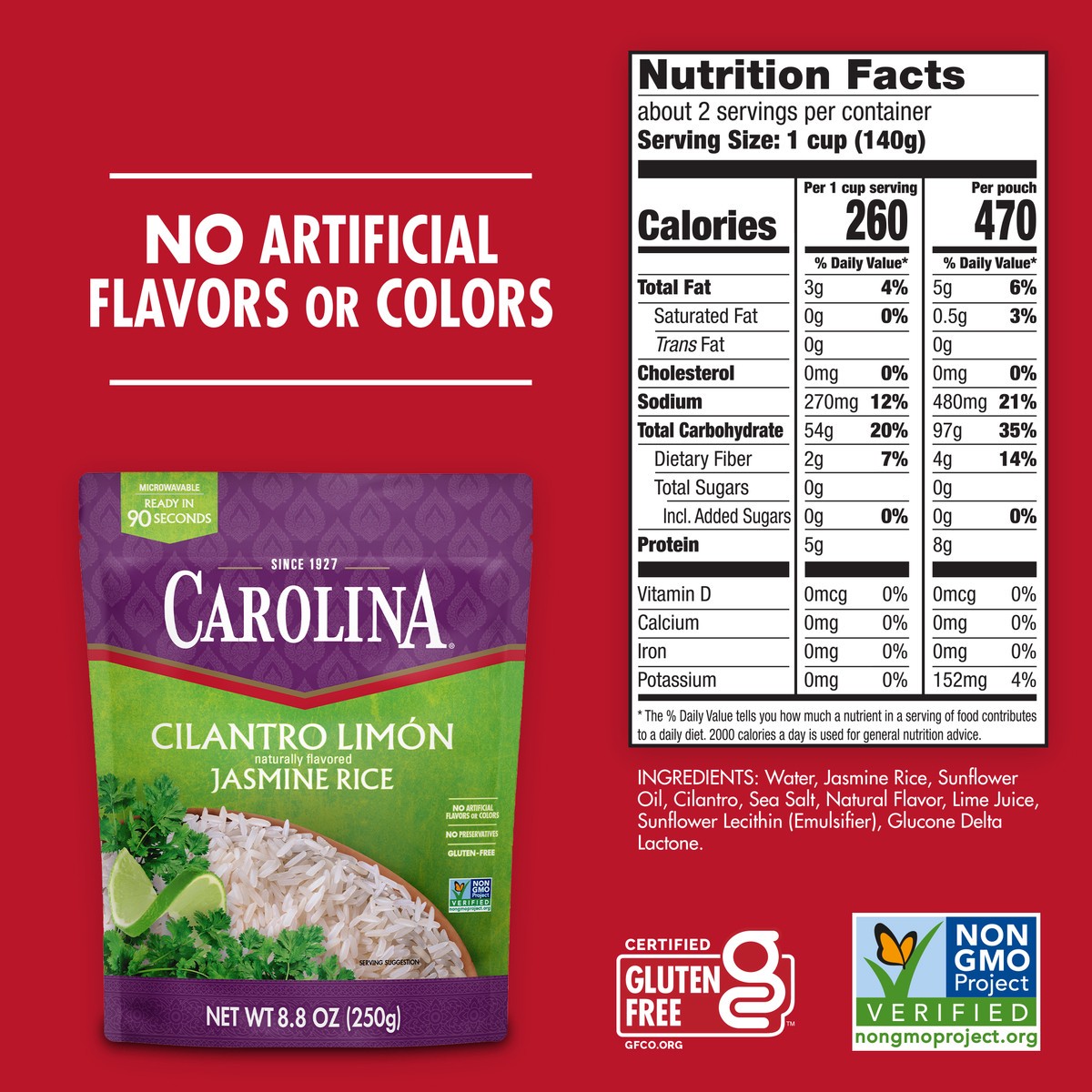 slide 9 of 9, Carolina Jasmine Rice, Cilantro Limon, 8.8 oz