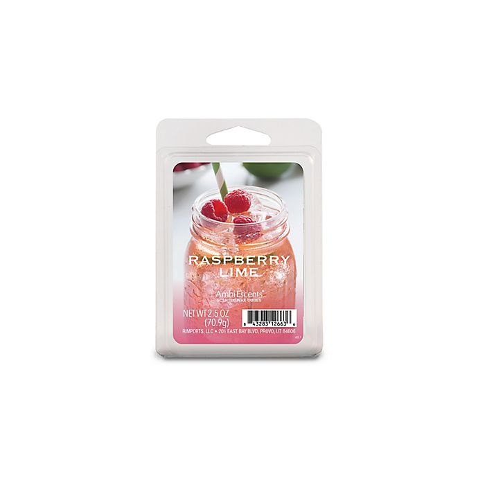 slide 1 of 1, AmbiEscents Raspberry Lime Scented Wax Cubes - Pink, 6 ct