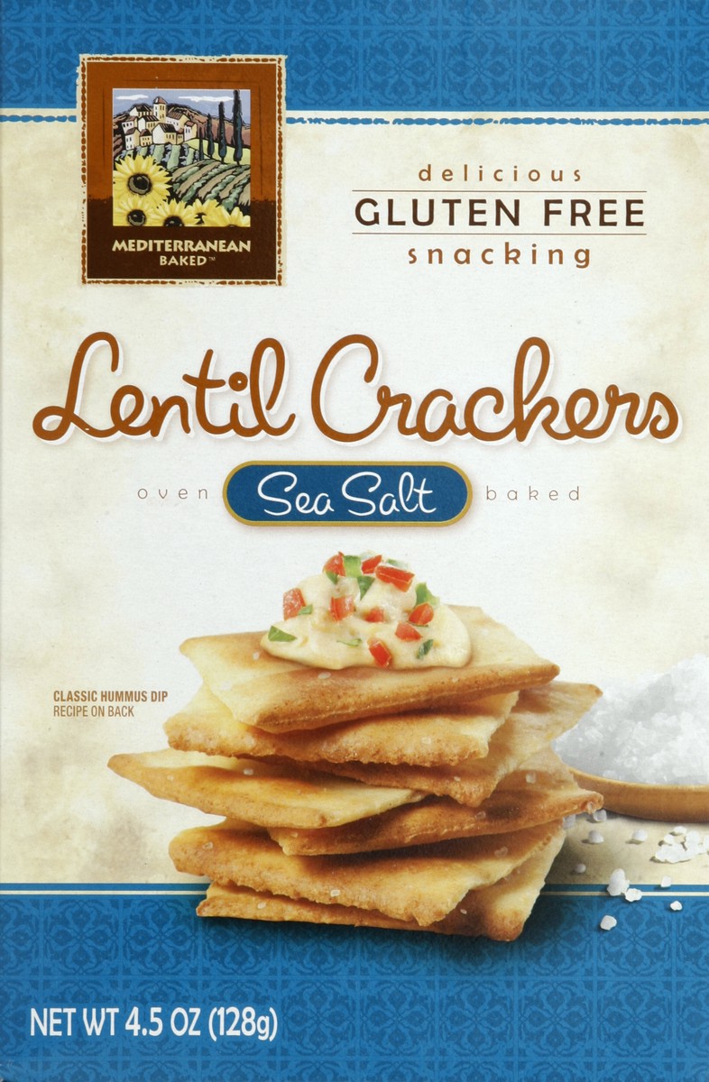 slide 4 of 4, Mediterranean Snacks Baked Sea Salt Lentil Crackers, 4.5 oz