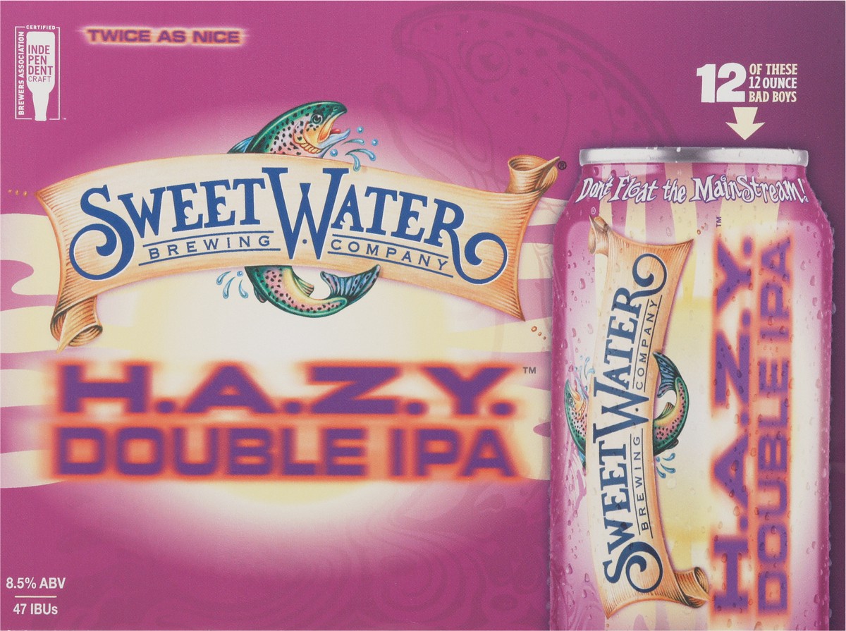 slide 3 of 10, SweetWater Brewing Company Double IPA H.A.Z.Y. Beer 12 - 12 oz Cans, 12 ct