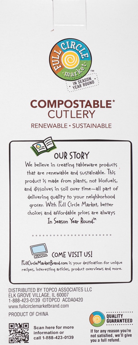 slide 2 of 8, Full Circle Market Compostable Cutlery, 24 ct